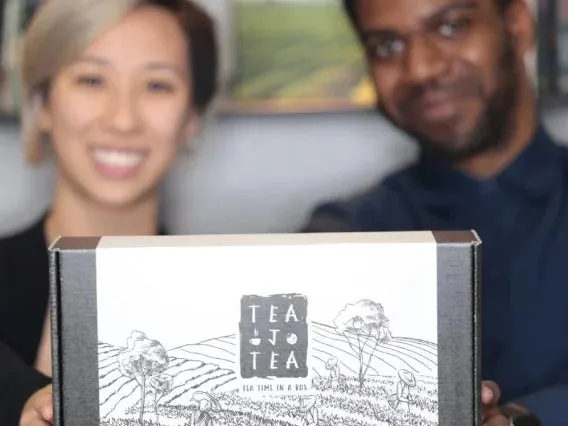 Tea J Tea founders John Milton and Thuy Tran at a tea industry event